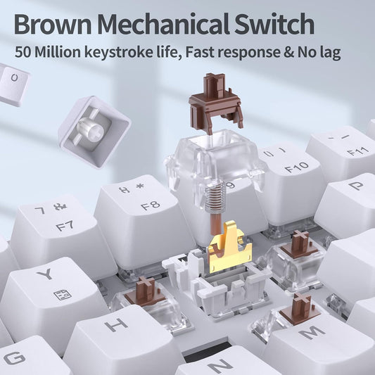 TMKB T68SE Gaming Keyboard, 60% Mechanical Keyboard, LED Backlit