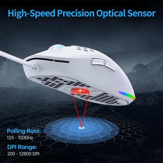 The TMKB Falcon M1SE Ultralight Honeycomb Gaming Mouse is a high-precision mouse.