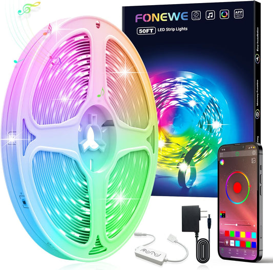 FONEWE Led Lights for Bedroom 50FT LED Strip Lights