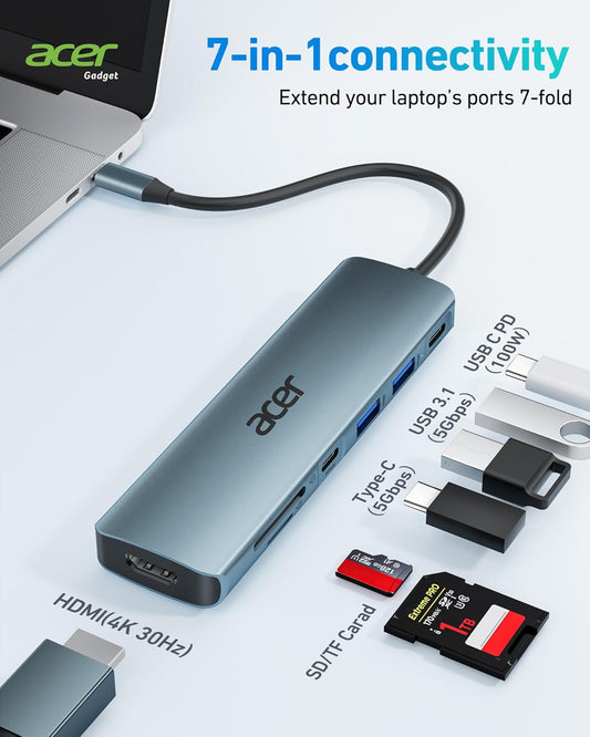 Acer 7-in-1 USB-C Hub – Multiport Adapter