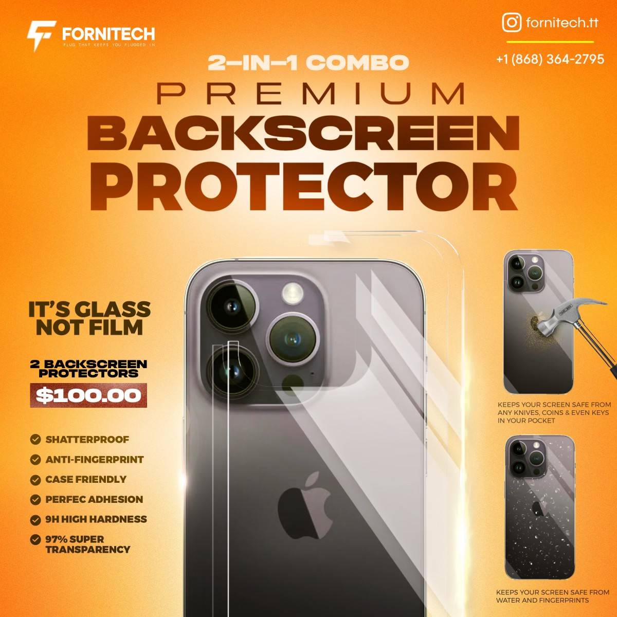 iPhone Back Screen Tempered Glass