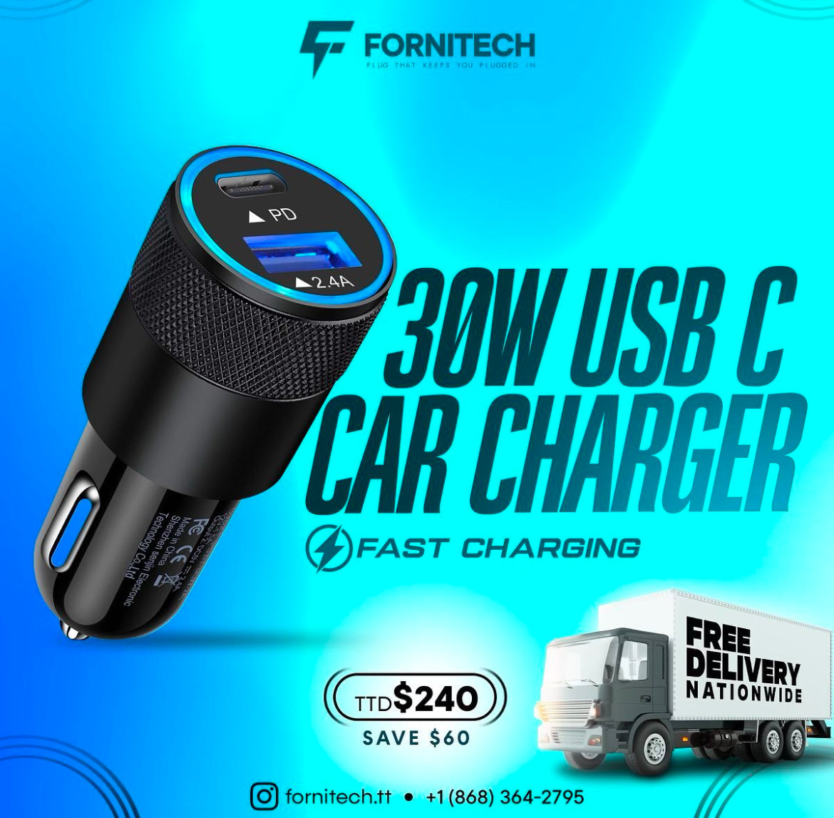 Anker Type C and USB 35W Car Charger