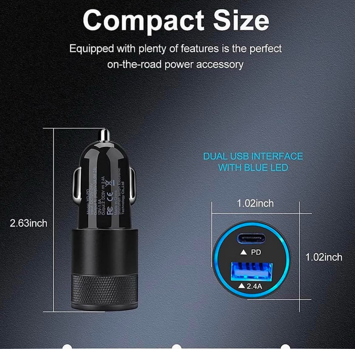 Anker Type C and USB 35W Car Charger