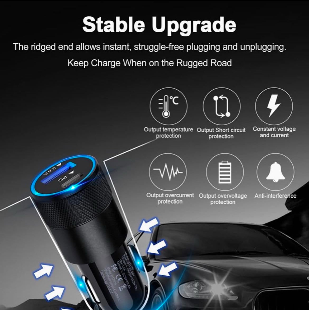 Anker Type C and USB 35W Car Charger