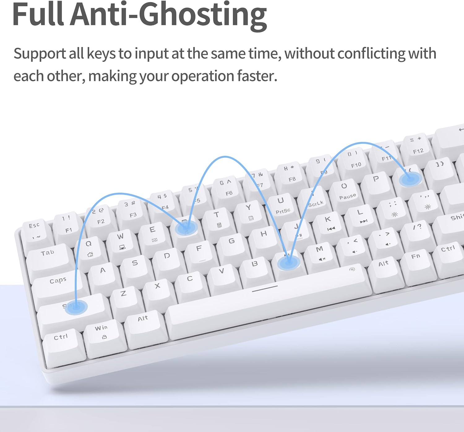 TMKB T68SE Gaming Keyboard, 60% Mechanical Keyboard, LED Backlit