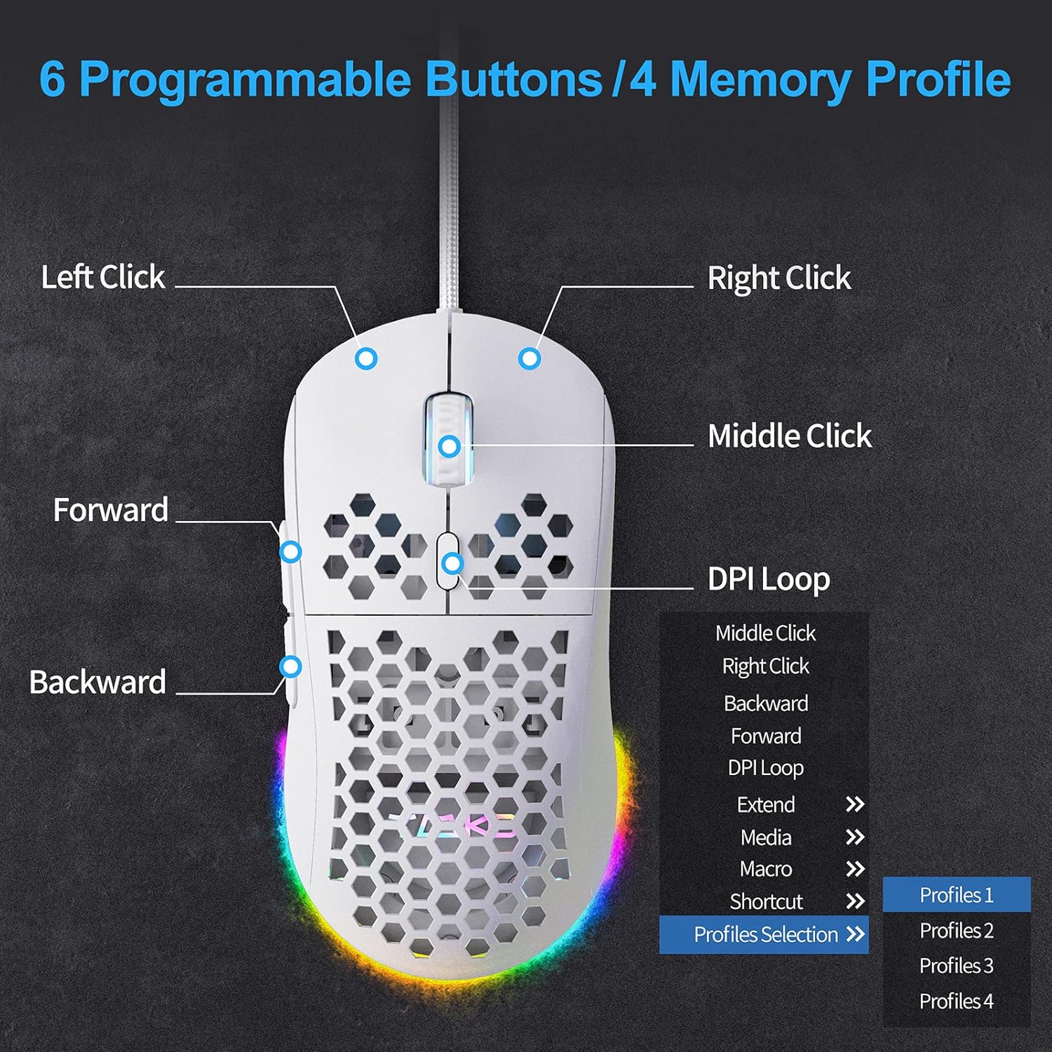 The TMKB Falcon M1SE Ultralight Honeycomb Gaming Mouse is a high-precision mouse.