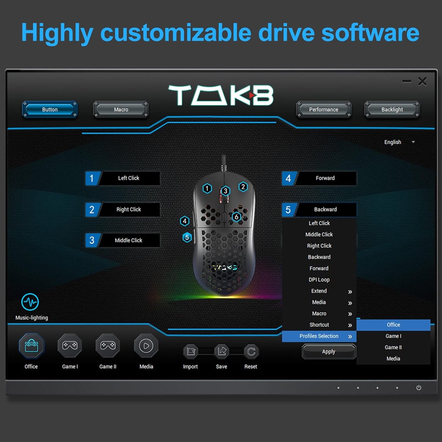 The TMKB Falcon M1SE Ultralight Honeycomb Gaming Mouse is a high-precision mouse.