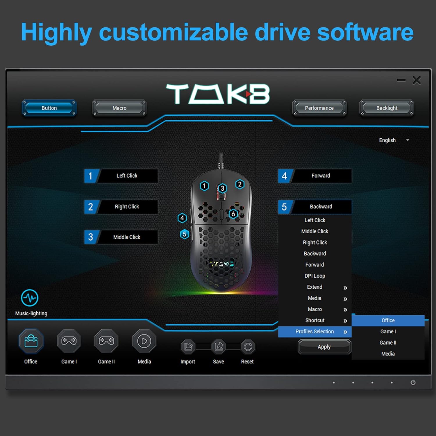 The TMKB Falcon M1SE Ultralight Honeycomb Gaming Mouse is a high-precision mouse.
