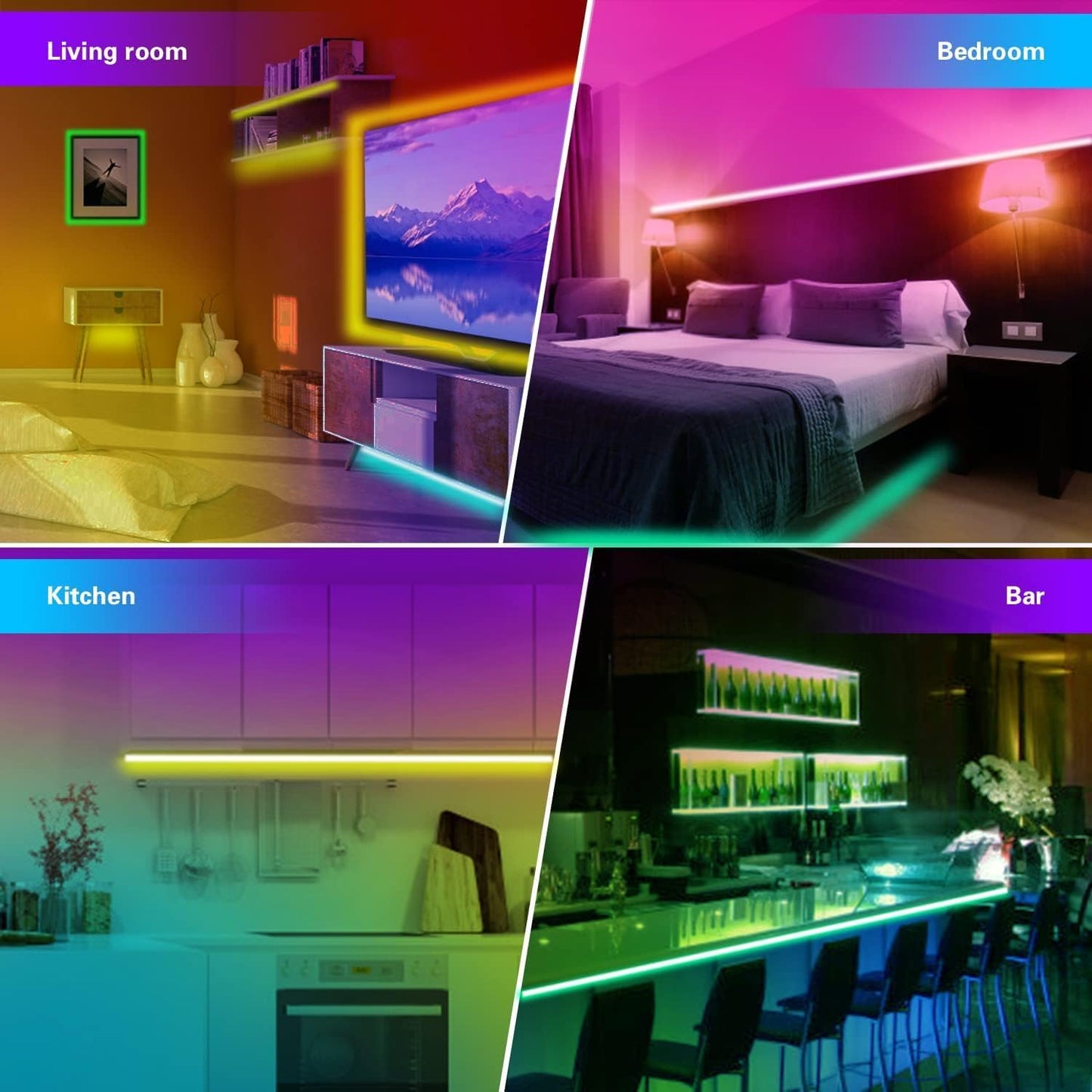 FONEWE Led Lights for Bedroom 50FT LED Strip Lights
