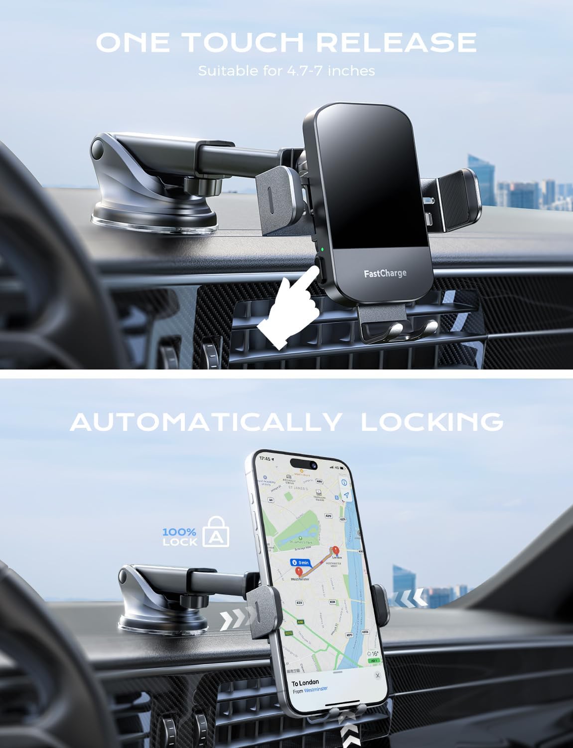 Wireless Car Charger CB-1005 15W Fast Charging