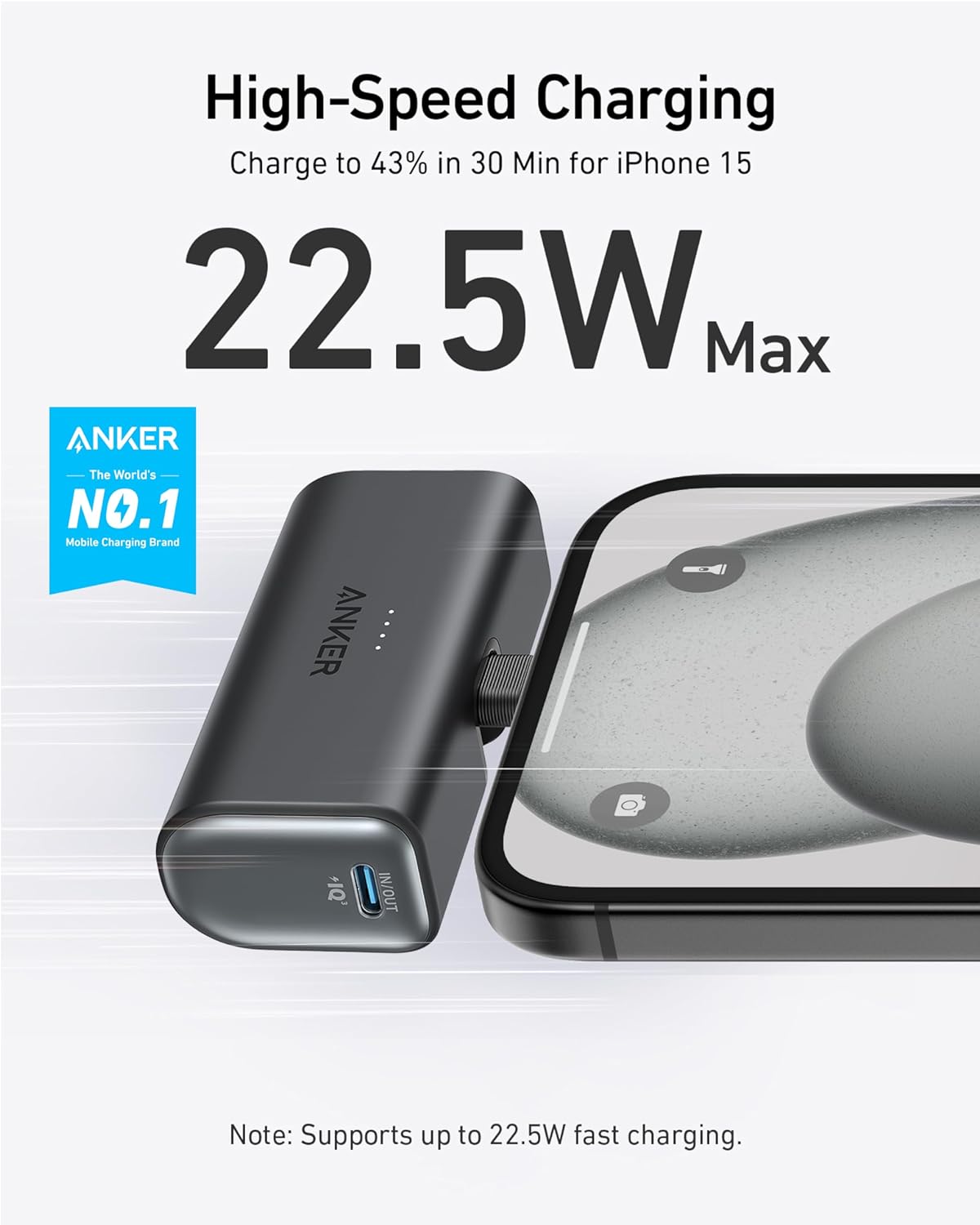 Anker Nano Power Bank (22.5W, Built-In USB-C Connector)