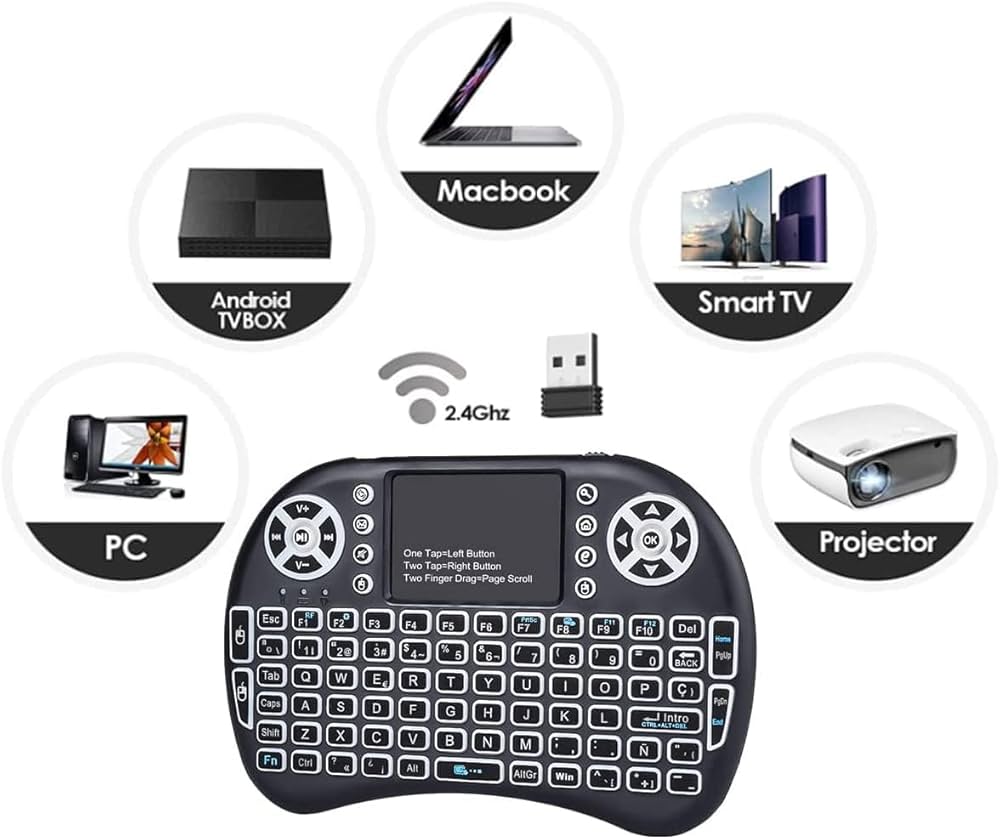 Wireless Mini Keyboard with Touchpad Mouse