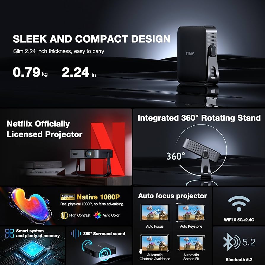 Voplls Mini Projector 4K
